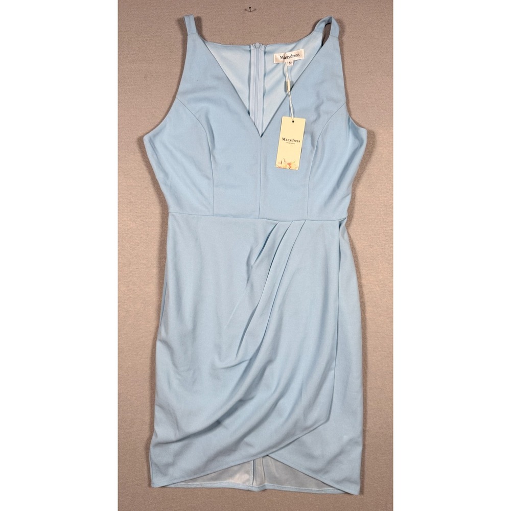 Manydress Charm Fashion Sky Blue Cocktail Dress - Spaghetti Straps - Size M